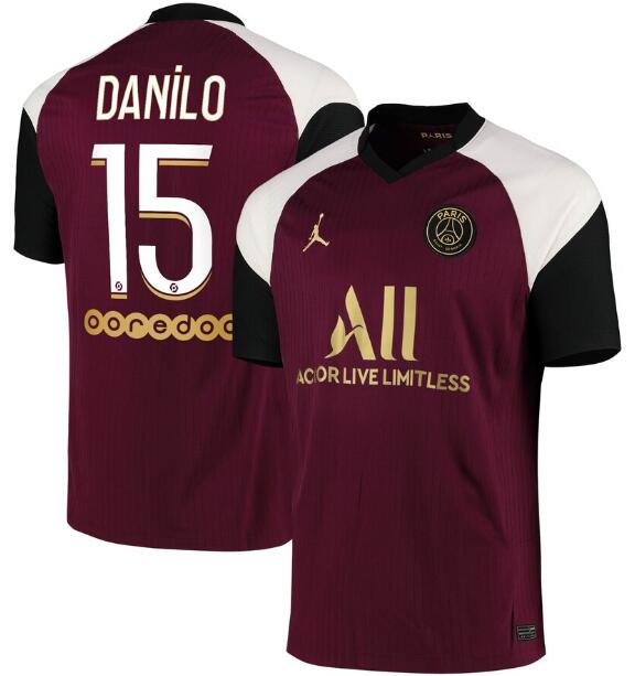 PSG Football Kit Third Soccer Jersey Danilo 15 2020/21